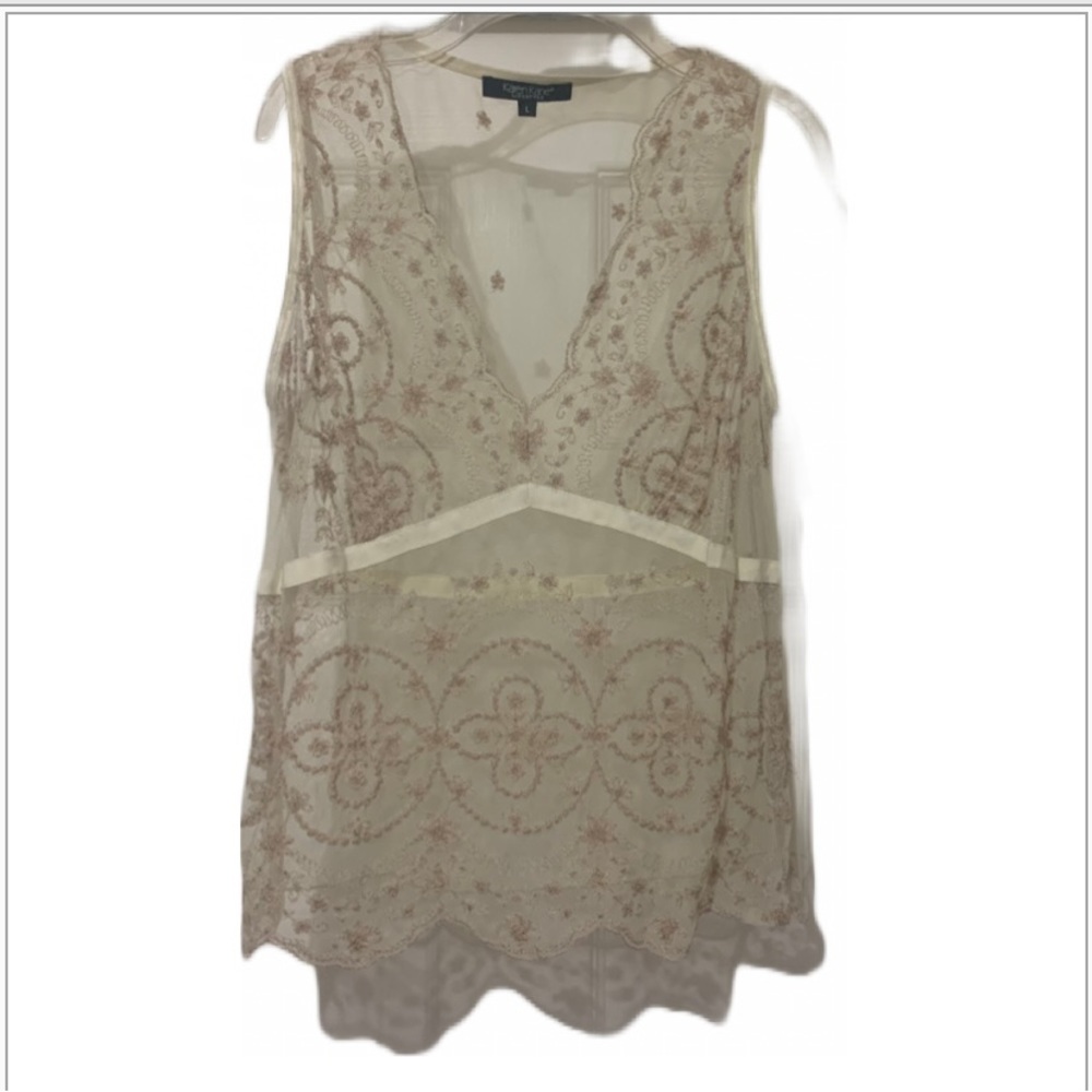 SOLD on Mercari Karen Kane Lace top. Size L. - Picture 4 of 14